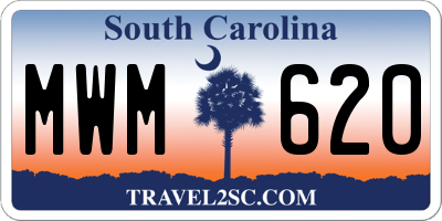 SC license plate MWM620