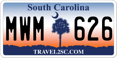 SC license plate MWM626