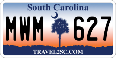 SC license plate MWM627
