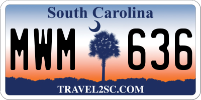 SC license plate MWM636