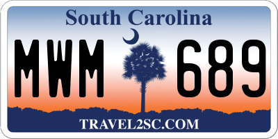 SC license plate MWM689