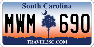 SC license plate MWM690