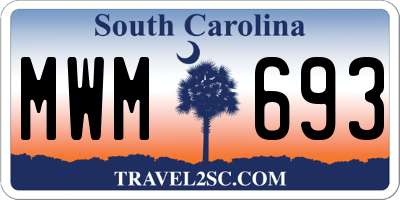 SC license plate MWM693