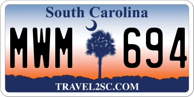 SC license plate MWM694