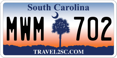 SC license plate MWM702