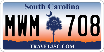 SC license plate MWM708