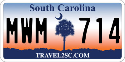 SC license plate MWM714