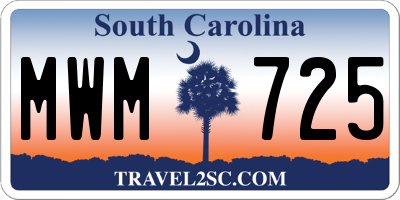 SC license plate MWM725