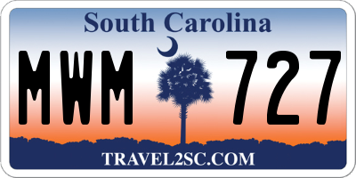 SC license plate MWM727