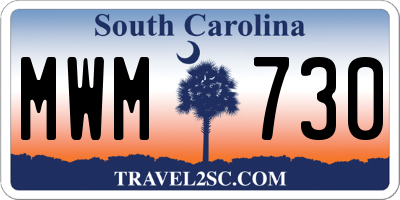 SC license plate MWM730