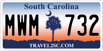 SC license plate MWM732