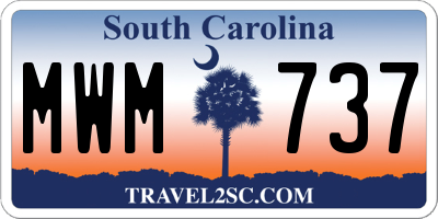 SC license plate MWM737