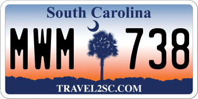 SC license plate MWM738