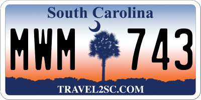 SC license plate MWM743