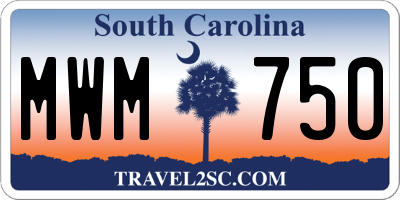 SC license plate MWM750