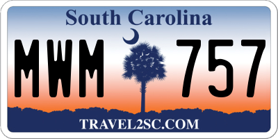 SC license plate MWM757