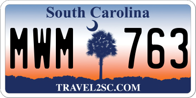 SC license plate MWM763