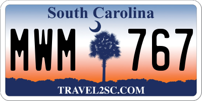 SC license plate MWM767