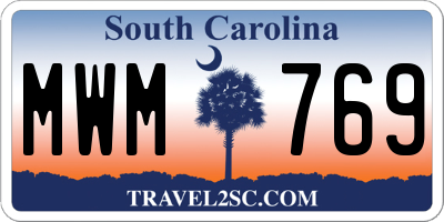 SC license plate MWM769