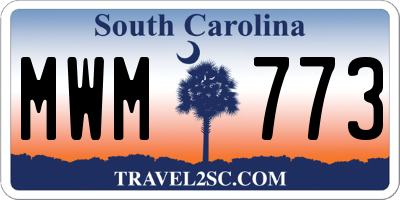 SC license plate MWM773