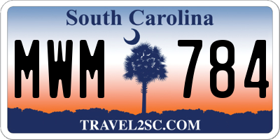 SC license plate MWM784