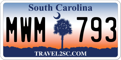 SC license plate MWM793