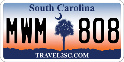 SC license plate MWM808