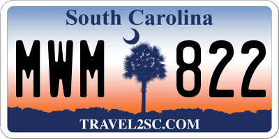 SC license plate MWM822