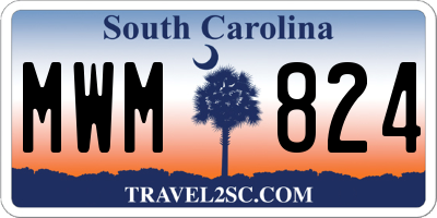 SC license plate MWM824