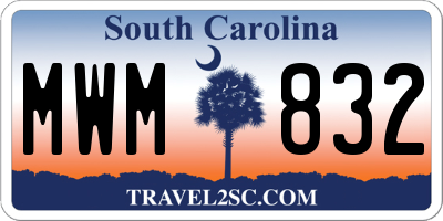SC license plate MWM832