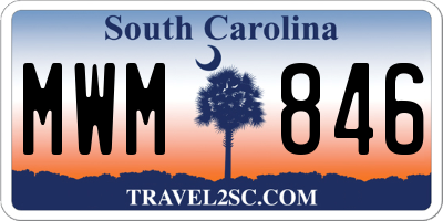 SC license plate MWM846