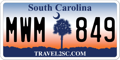 SC license plate MWM849