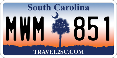 SC license plate MWM851