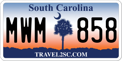 SC license plate MWM858