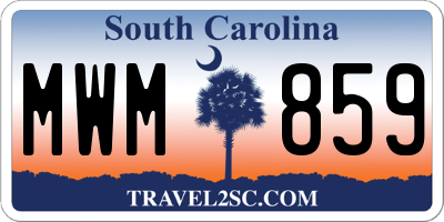 SC license plate MWM859