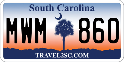 SC license plate MWM860