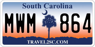 SC license plate MWM864