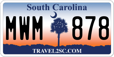 SC license plate MWM878