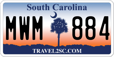 SC license plate MWM884