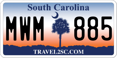 SC license plate MWM885
