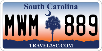 SC license plate MWM889