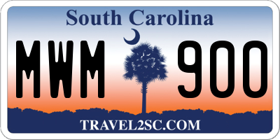 SC license plate MWM900