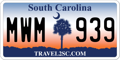 SC license plate MWM939