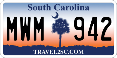 SC license plate MWM942