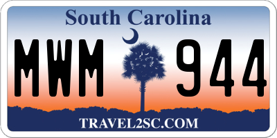 SC license plate MWM944
