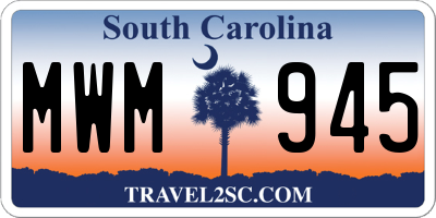 SC license plate MWM945