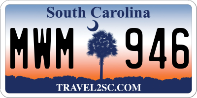 SC license plate MWM946