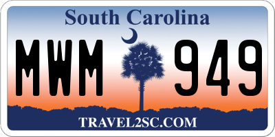 SC license plate MWM949
