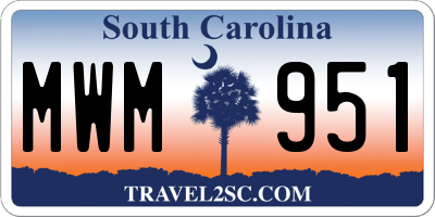 SC license plate MWM951