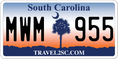 SC license plate MWM955